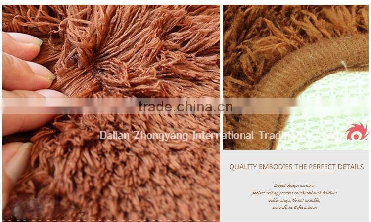 multiple color bathroom anti-slip rug circular shaggy floor carpet