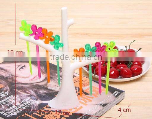 Supply creative trees flower plastic fruit fork