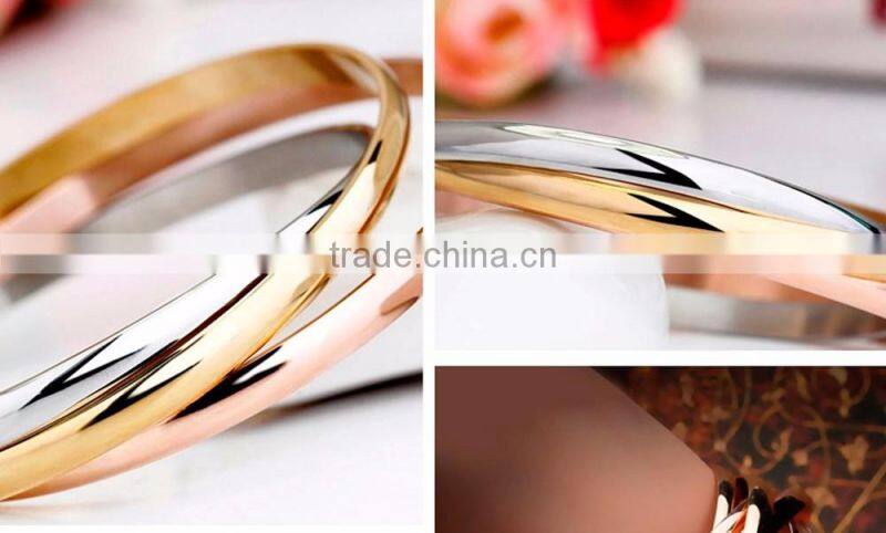 Wholesale Special Three Circle Jewelry Gift Bracelet Stainless Steel Bangle