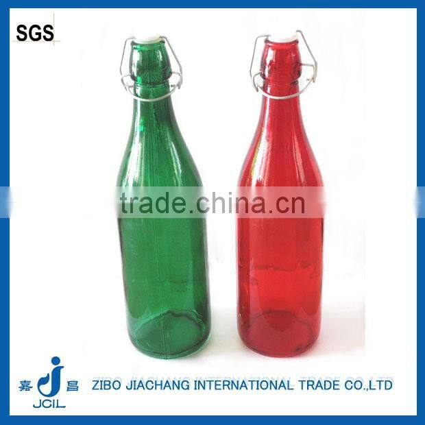 colorful spray colored glass table beer bottle with swing top lid