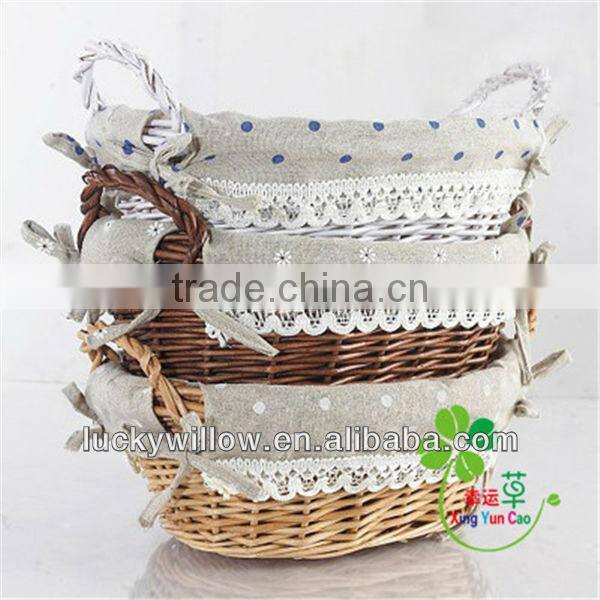2017 white rectangle storage willow basket
