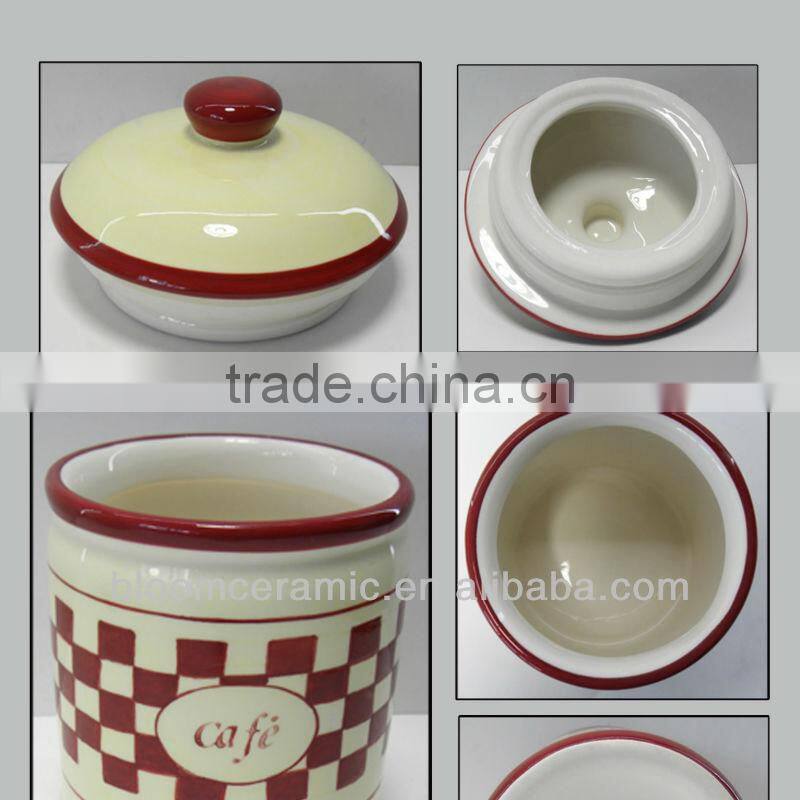 Ceramic coffee tea sugar canister sets