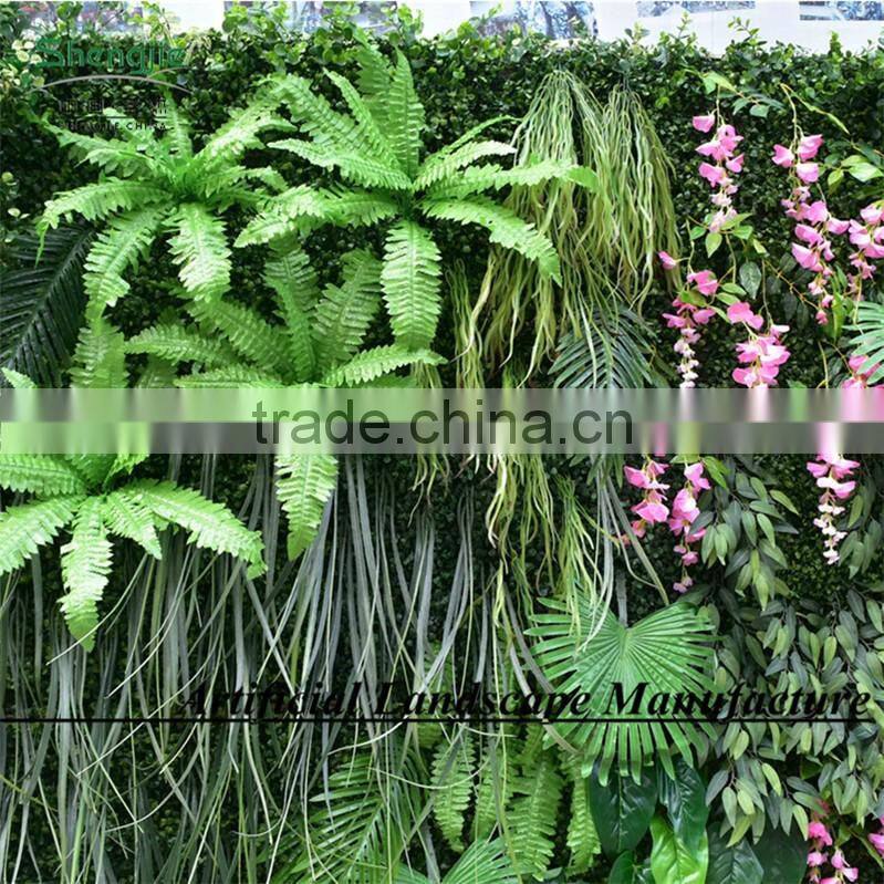 Fake Foliage Plant Wall Hanging Silk Vertical Green Plant Wall