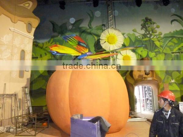 China guangzhou manufacturer wholesale decorative fake huge FRP artificial pumpkin fruits for decoration