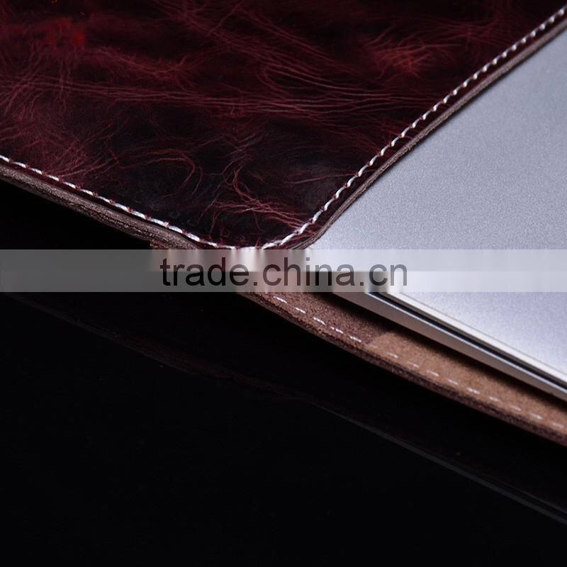 Wax Oil Documents Carrying Bag/Leather Envelope Bag/Laptop Portfolio Bag