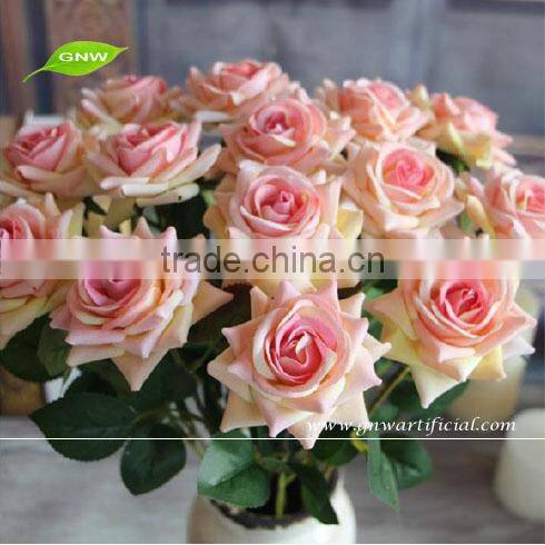 FLS012-4 GNW artificial flower rose bundle china wedding wall decoration flowers artificial rose