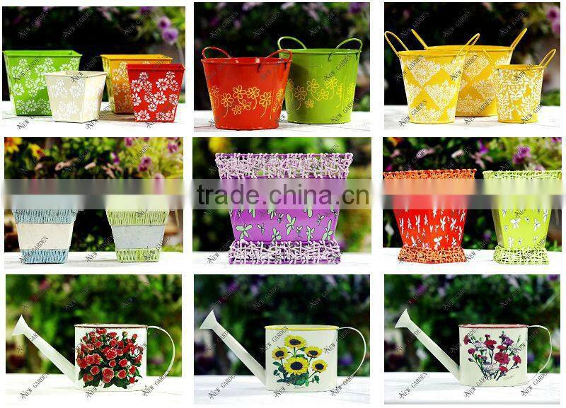 small rattan and metal flower pots for sale wholesale