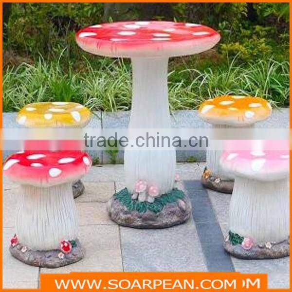 Modern Fashion New Desigbn Colorful Round Fiberglass Mashroom Table