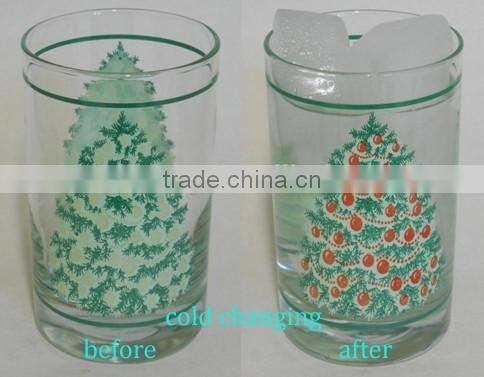 painted Christmas color changing glasses mug