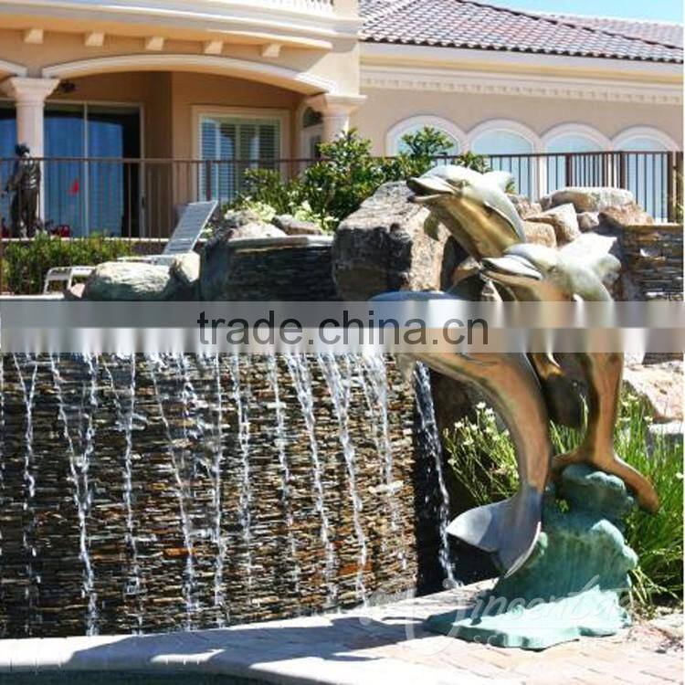 outdoor decoration metal craft bronze dolphin statues for swimming pools