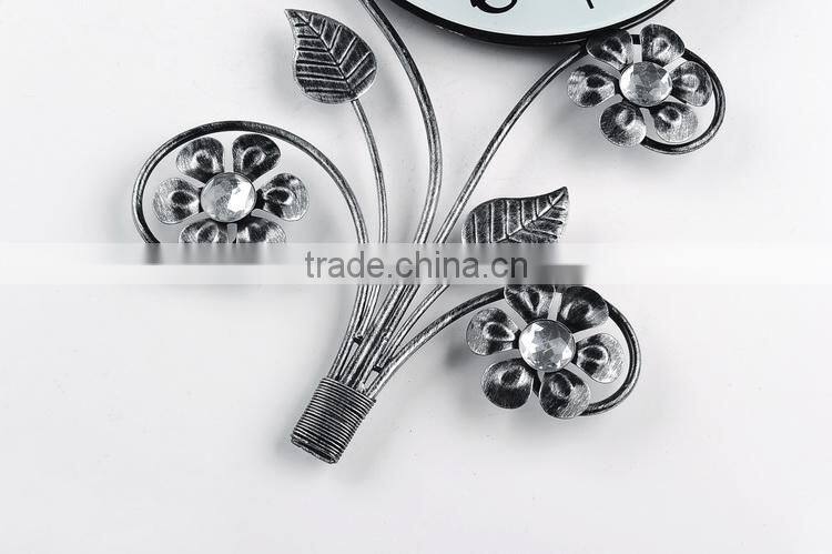 flower vintage metal wall clock GZH110 home accessories