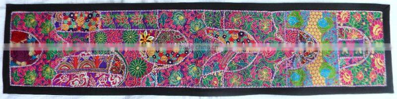 Rare Vintage Recycled Indian Textile Tapestry Fabric - - Indian Handcrafted Table Cover Cum Runner