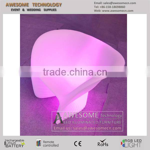 Elegant plastic armchair / outdoor use led plastic chair with arms