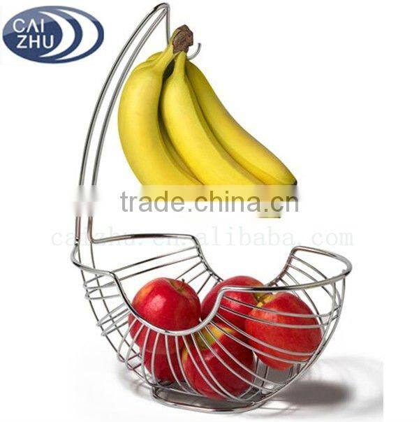 Metal Fruit display Basket with Banana Hook