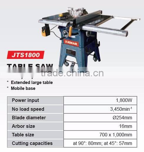 JTS-1800 1800W 10" industrial sliding table saw for woodworking