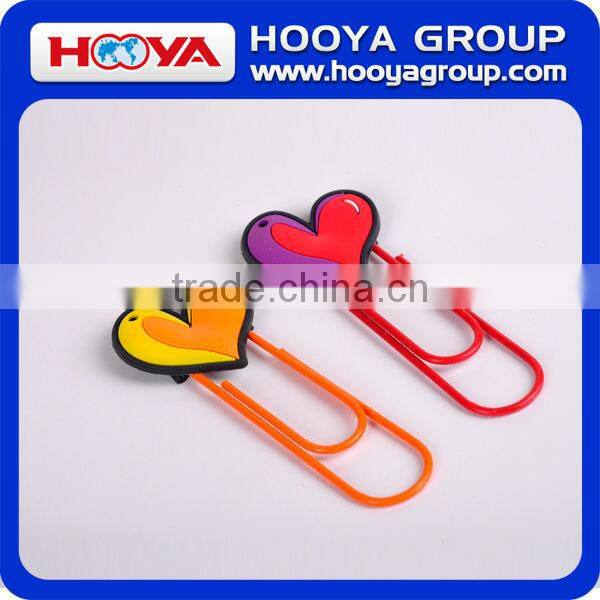 For kids shaped jumbo soft PVC fancy promotional craft paper clip bookmark