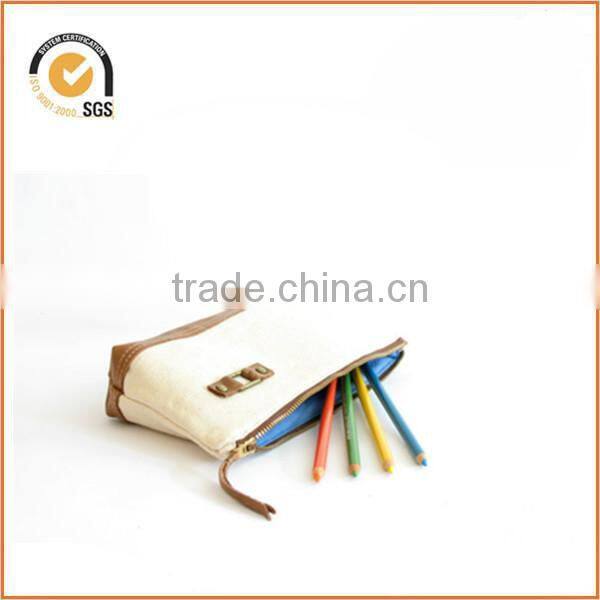 NEW canvas zippered pouch - neon accent & pin dot lining