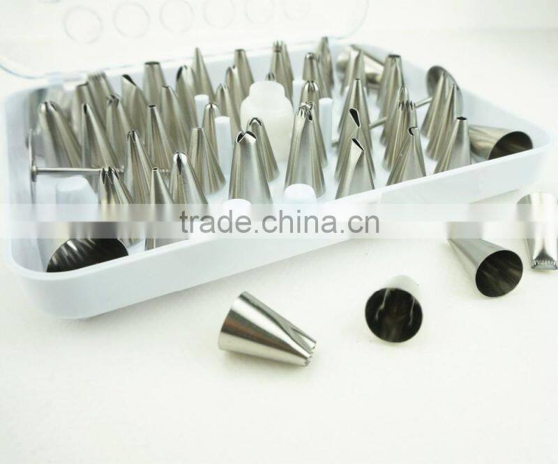 42156 52 Pcs 304 Stainless Steel Cake Master Decorating Tip Set, with Hinged Storage Box