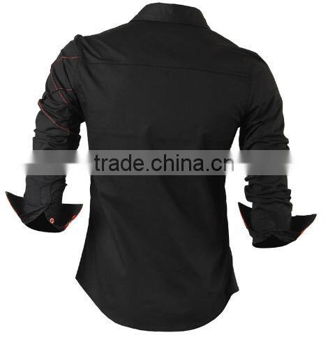 2016 New Fashion Men Long Sleeve Casual Slim Cotton Dress Shirts
