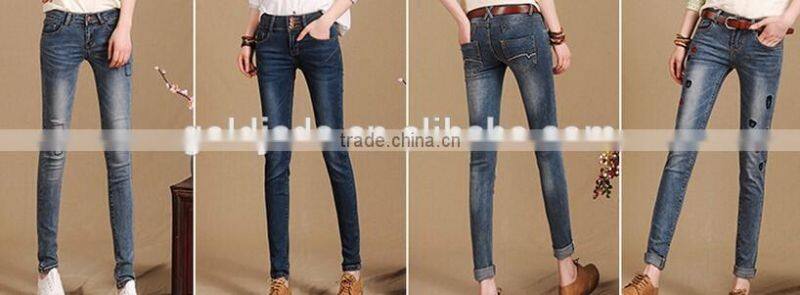 Ladies jeans top design elegant slim fit skinny pencil jeans denim jeans women