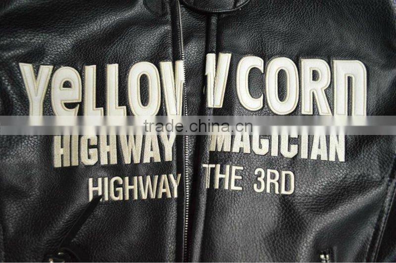 PU leather motorcycle jacket design/any logo available