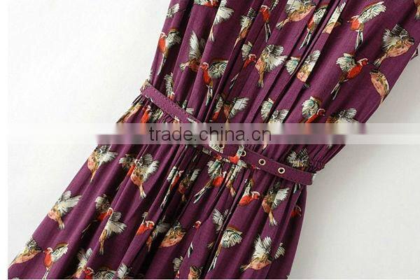 HD-D124 elegant fashion floral women dress/casual ladies dress