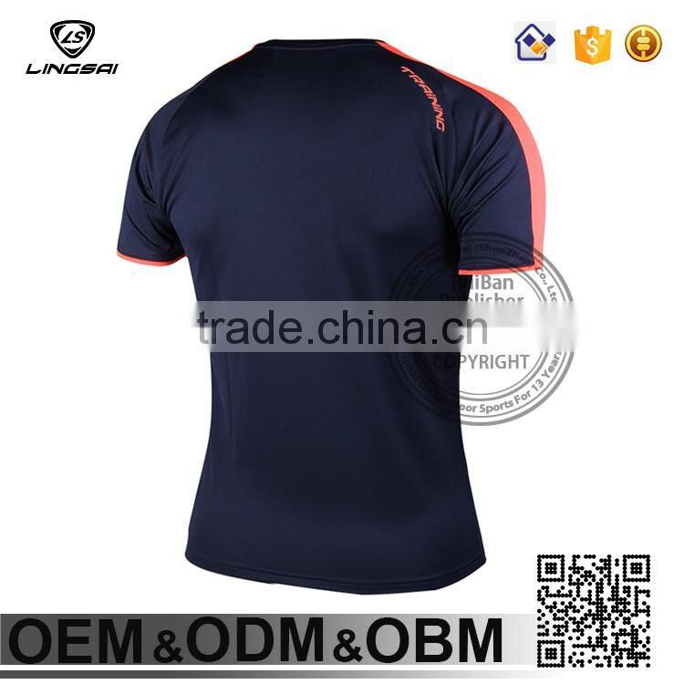 summer style running sports Marathon Shirt brand men shirt stand collar t-shirt custom