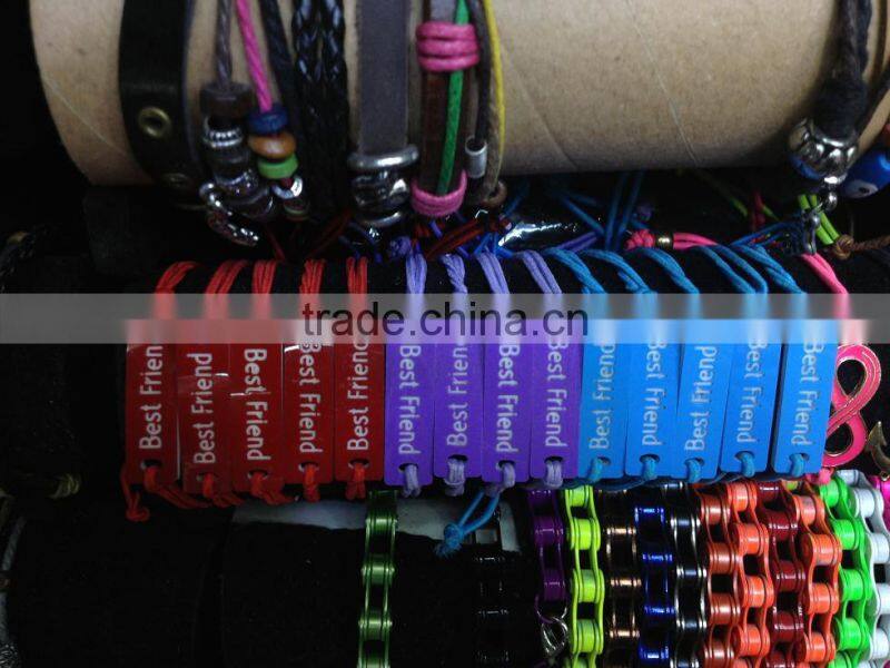 personalized initial letter charm leather bracelets custom logo charms DIY leather bangle best promotion gifts