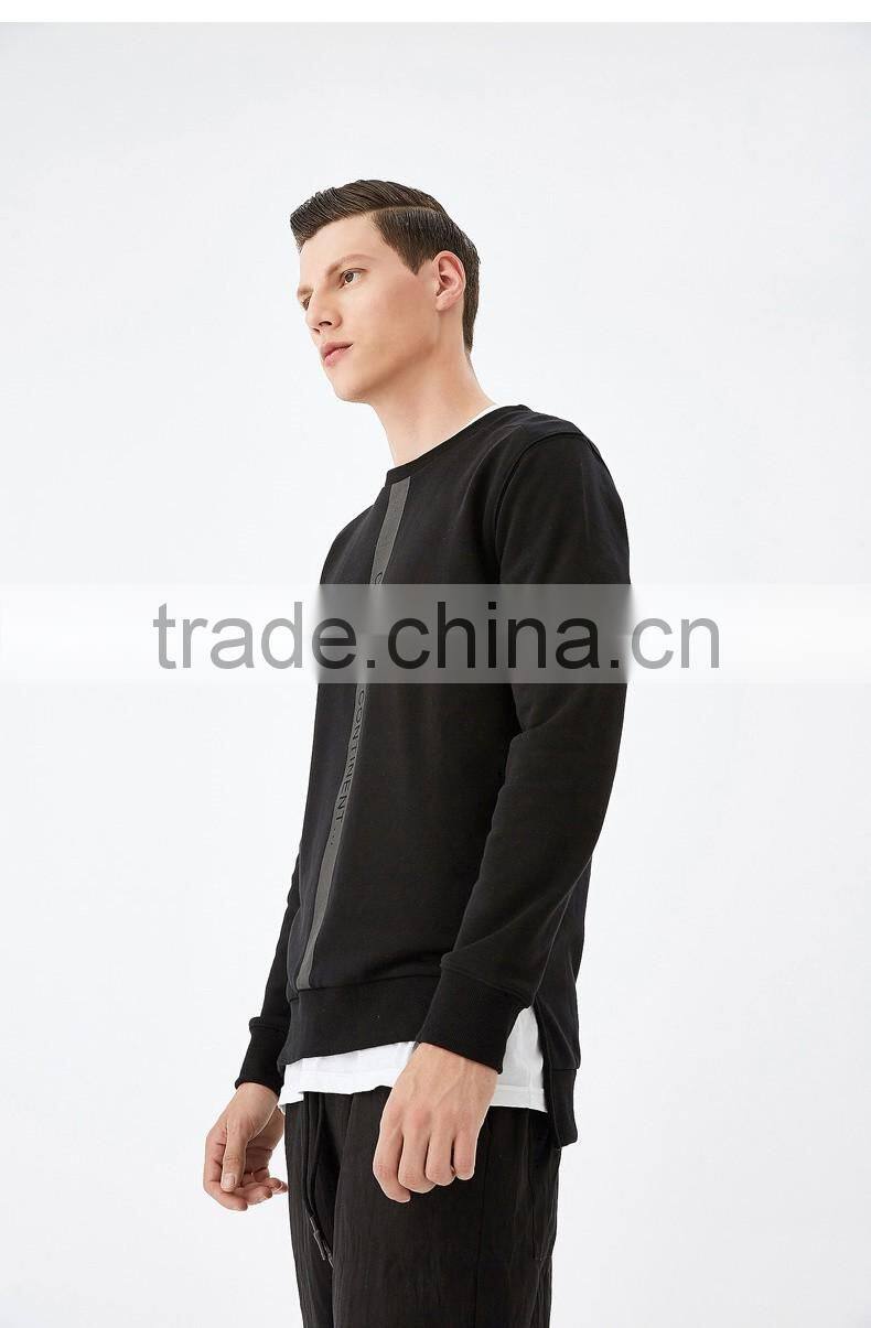 2017 Custom made Men hip hop style fashion cotton fleece crew neck hip hop jumper sweatshirt design