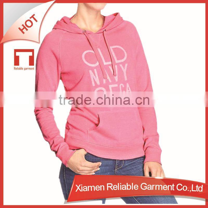 Women printed pink long sleeve hoodies