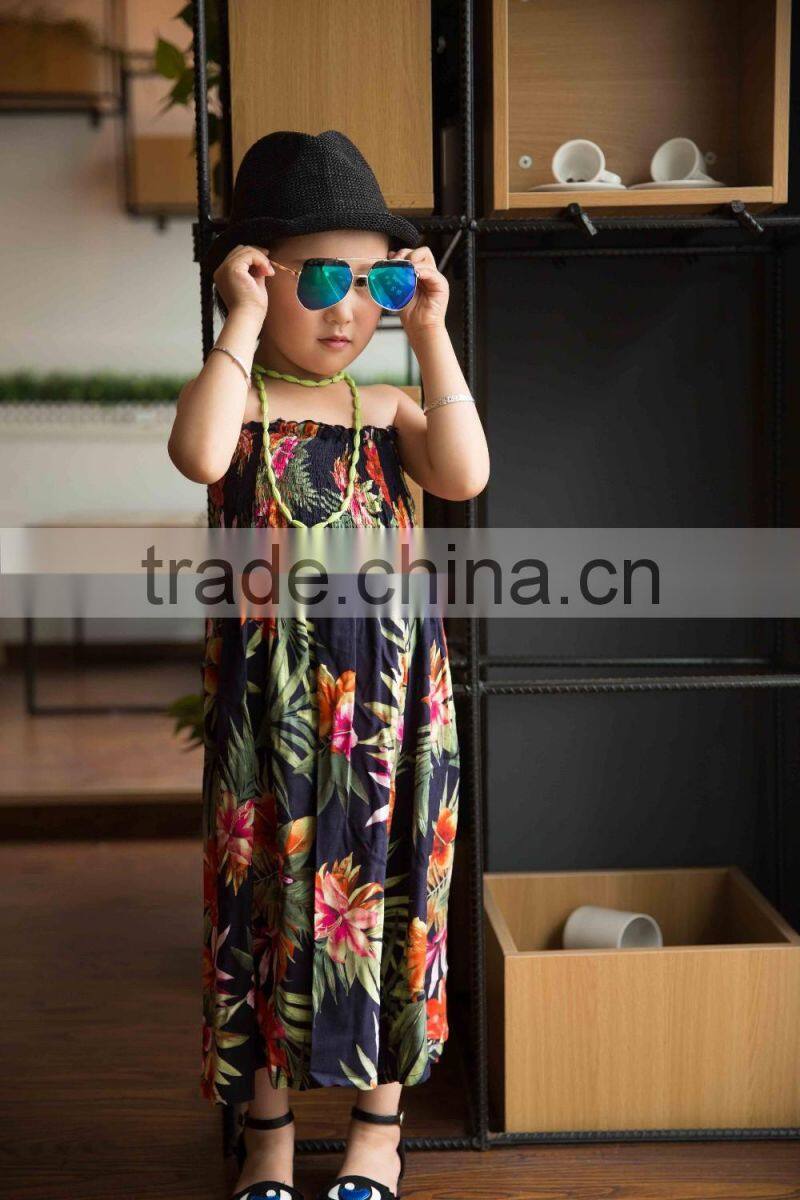 COOL KID ZONE 2016 rayon flower soft baby dress off shoulrder fashion girl baby dress