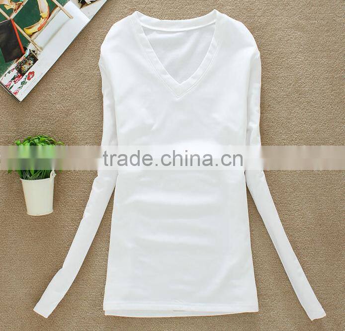 new fashion long sleeve t-shirt for women made in China wholesale