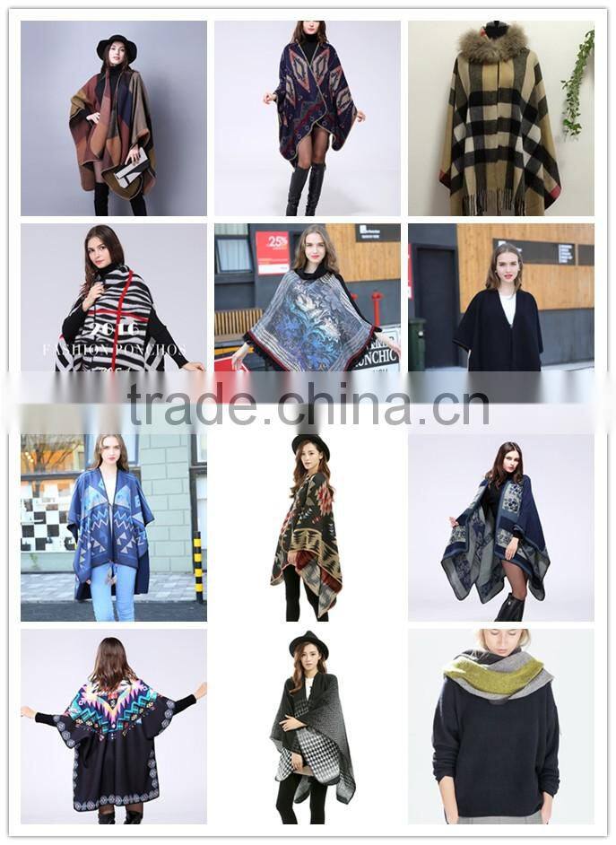 2015 winter women cashmere wool scarf poncho cape cloak large scale blanket plaid cashmere shawl
