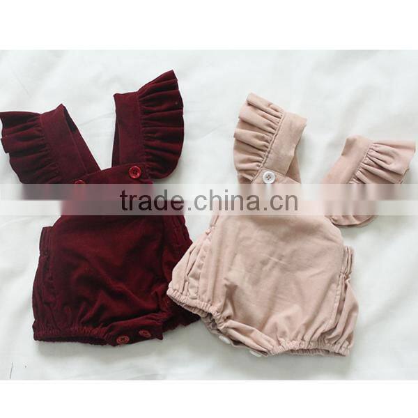 Latest 2017 Corduroy Baby Girl Romper Ruffle Carters Baby Clothes