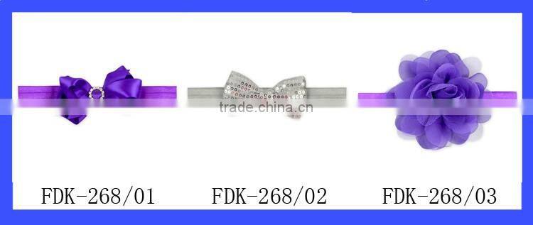 FDK268 Lovebaby Wholesale Sequin Bowknot Adjustable Elastic Baby Girls Butterfly Headband Latest Designs