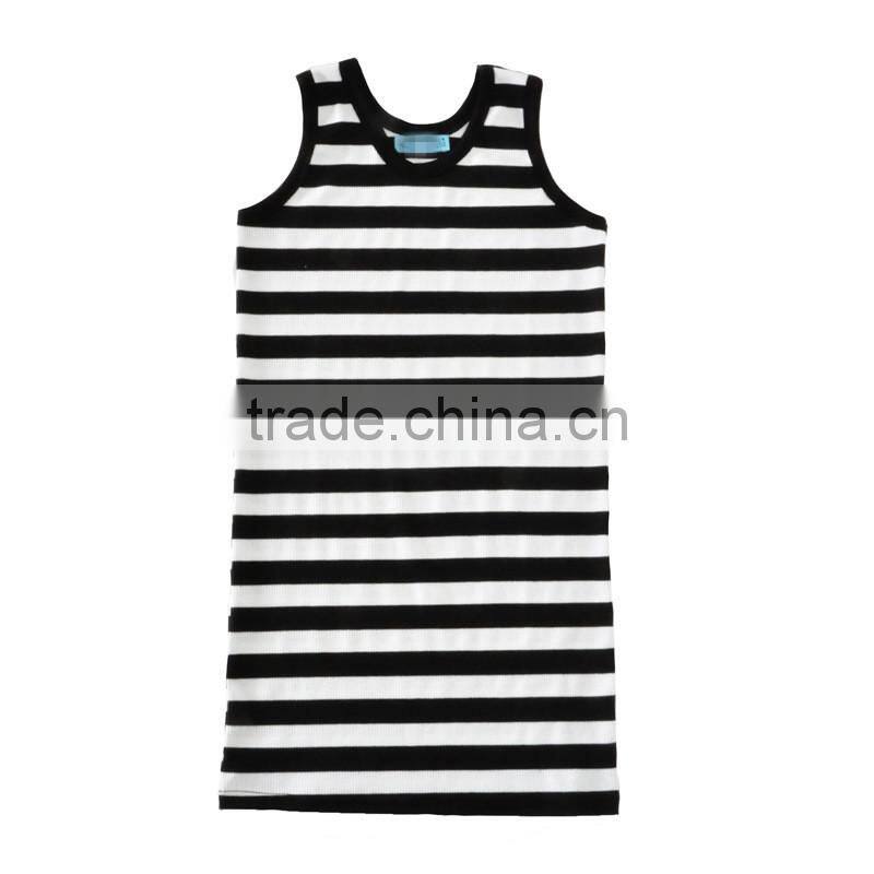 S17726A Summer Children's Clothing Stripe Baby Cotton Sleeveless Girl Dress