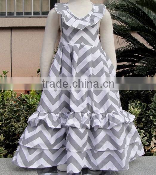 Wholesale Fashion Baby Girls Summer 100% Cotton Maxi Mommy And Me Girls Dresses Ruffled V Maxi Lace sleeveless Pettidresses