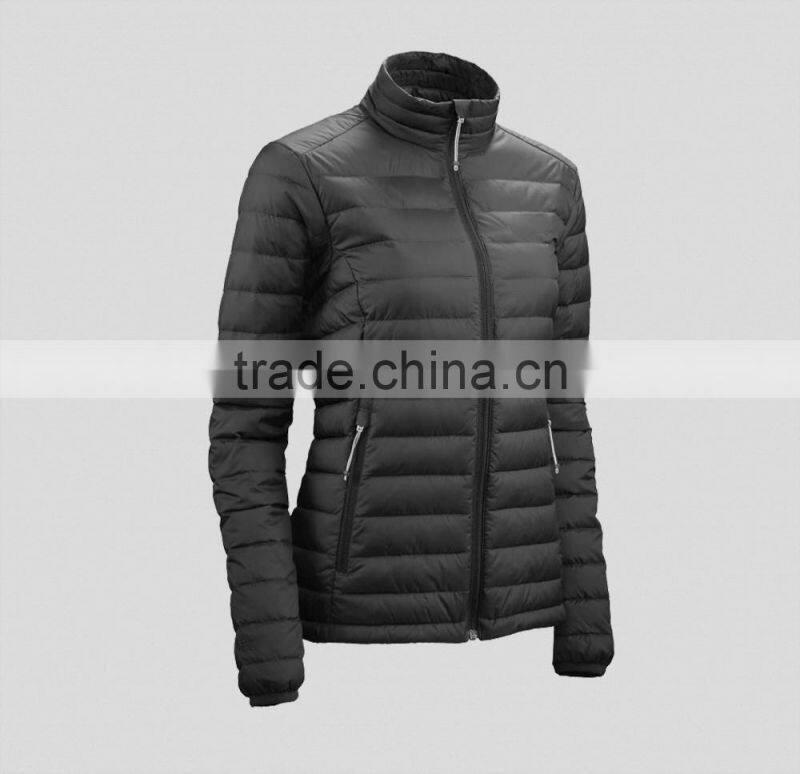 Nylon windbreaker winter down jacket for woman