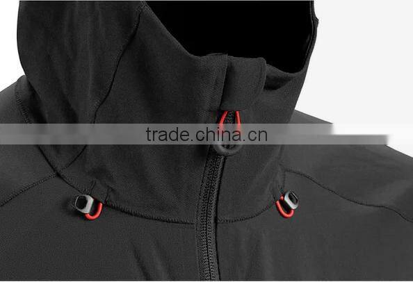 No zipper hoodie jacket waterproof fabric softshell jacket