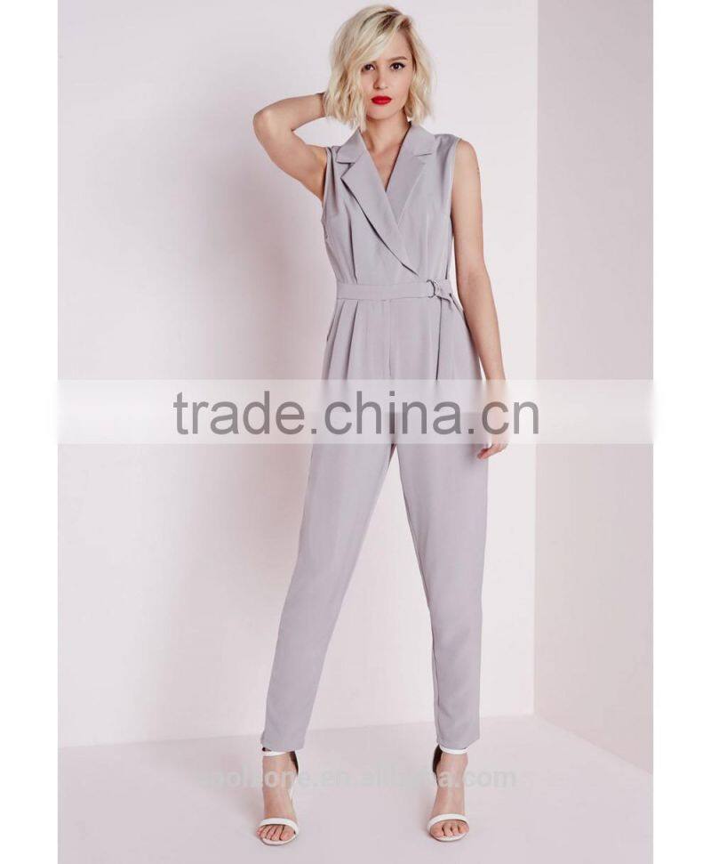 2015 fashion jumpsuit design new style v neck wrap women jumpsuit