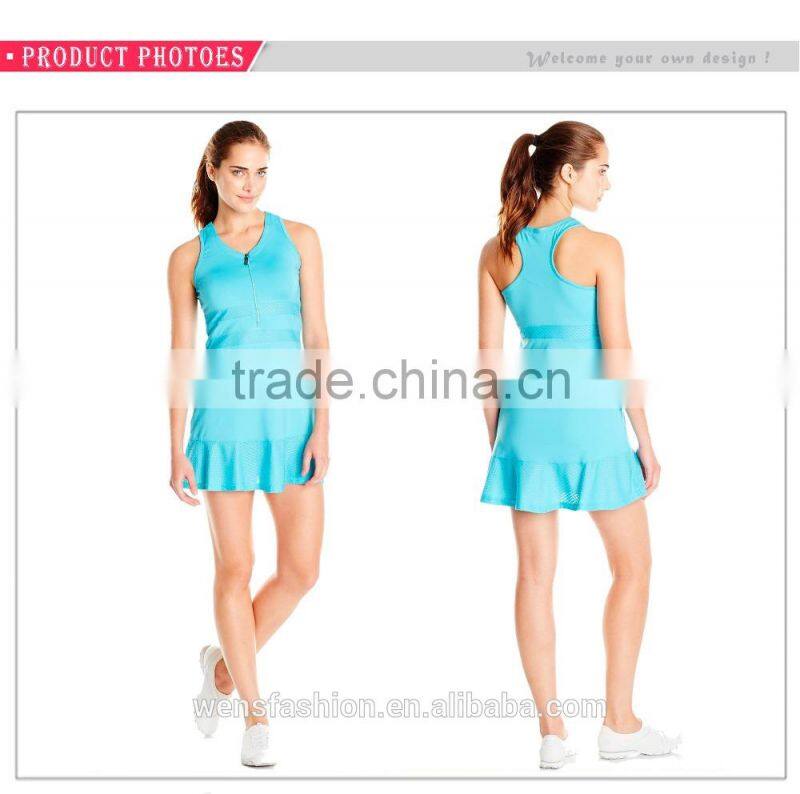 Hot sale 2017 sexy fashion sports wear sleeveless women tennis dress