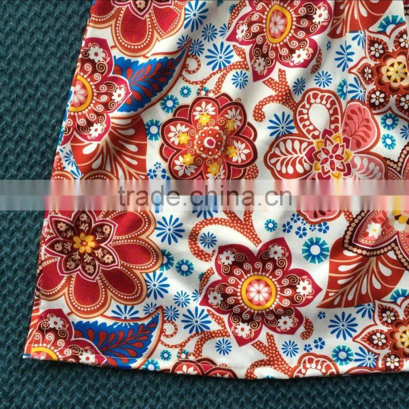 XF-039 Toddler Baby Girls flutter sleeve Summer Floral Printed flutter sleeve dress Children's boutique dresses