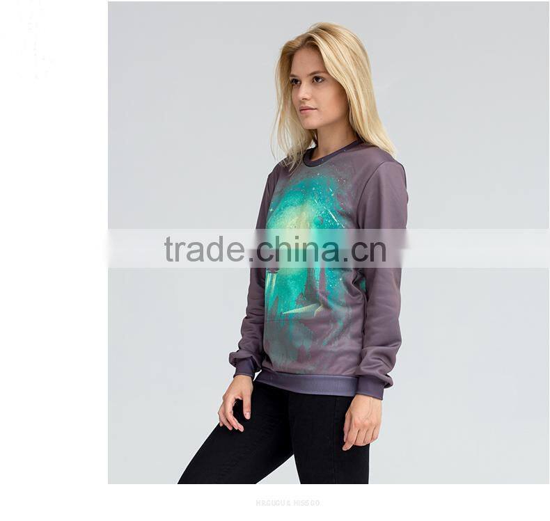 Unisex fiction future city art digital printing pullorver/fitted hoodie sweatshirt