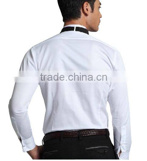 2016 latest trendy style wing collar men's wedding tuxedo dress shirt with french cuffs