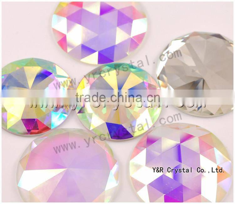 crystal glass stones,flat polished stones,flat mirror stones for jewelry