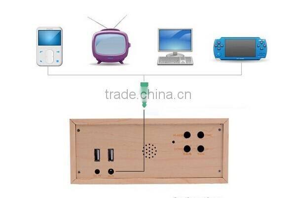 Portable Speaker Bluetooth USB4.0 Dual USB NFC Wooden Bluetooth Speaker Wriess charging Bluetooth Speaker