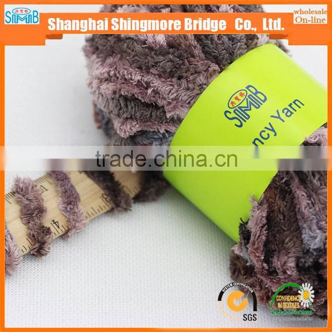 knitted yarn china supplier cheapest price wholesale oeko tex 100% polyester chenille yarn for knitting scarf with free samples