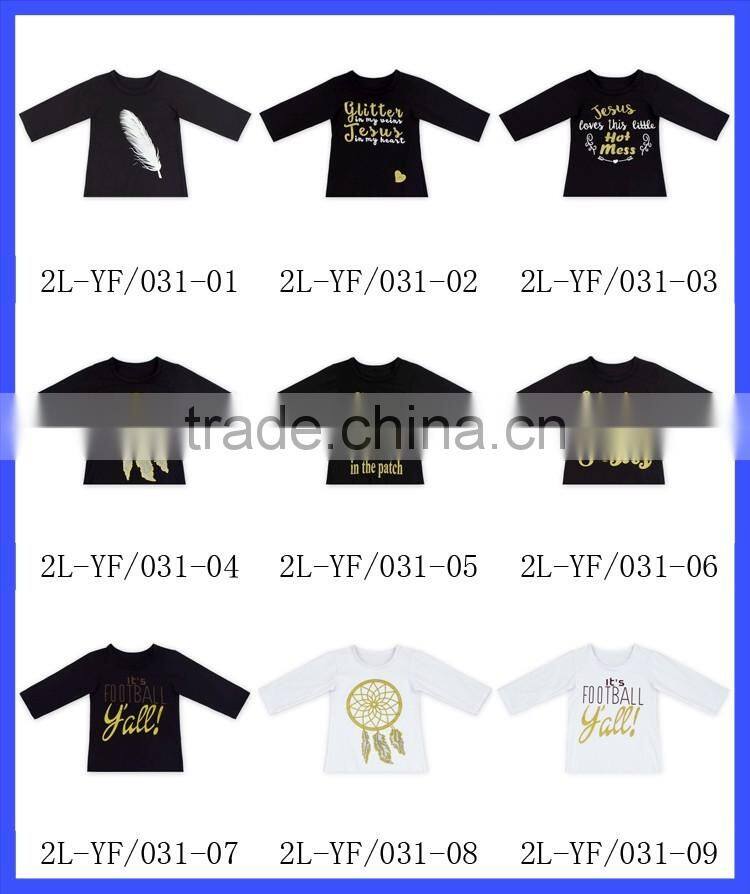 Wholesale feather tee shirt tassels baby girl shirt M6082103