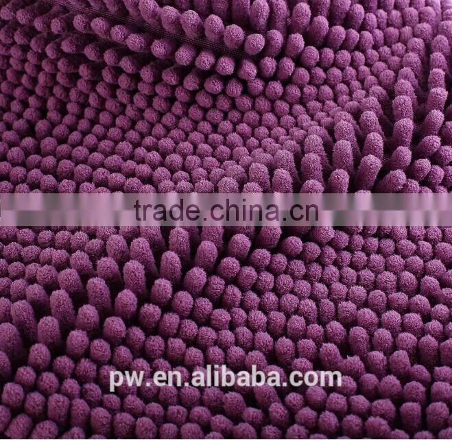 coffee color chenille floor mat Generic Washable Bathroom New Shaggy Rugs Non Slip Bath Mat Thick Shag Pile Size:60cm X 40