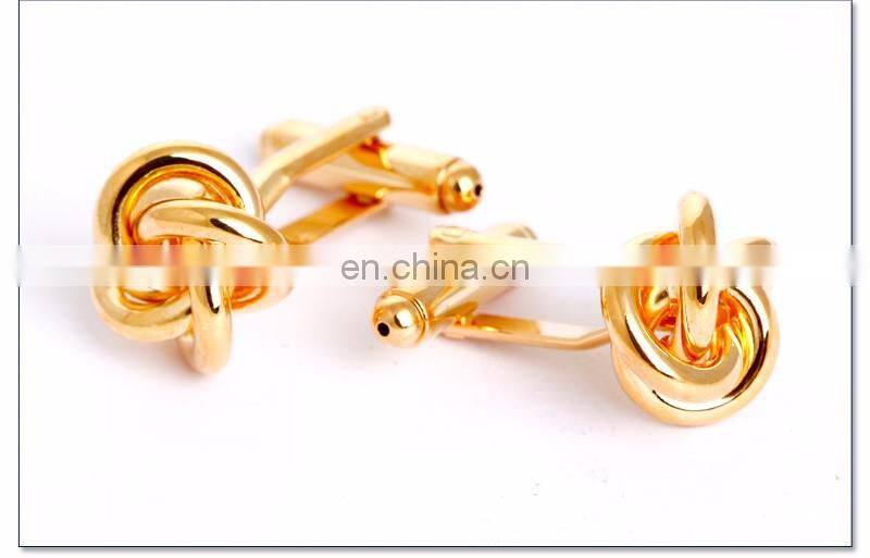 Make Gold plated Men's Novelty Metal Knot Cufflinks